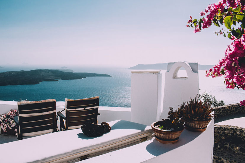 Sunning In Santorini, Greece